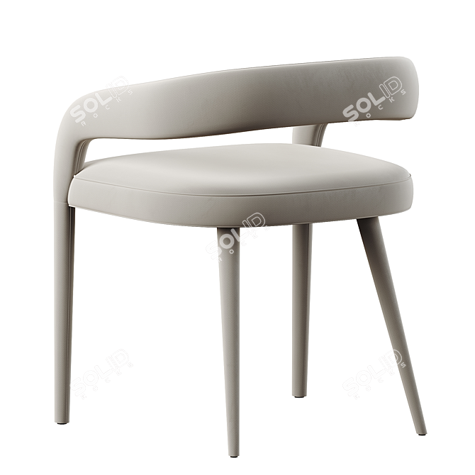 Elegant Lisette White Chair 3D model image 4