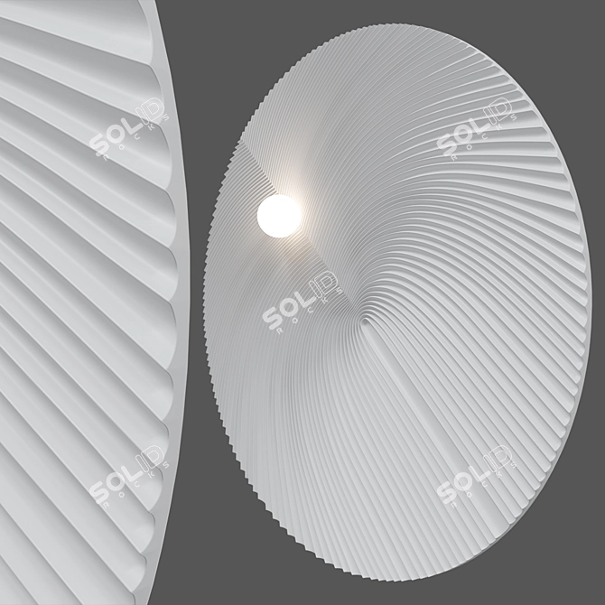 Round 3D Decor Panel with Light 3D model image 2