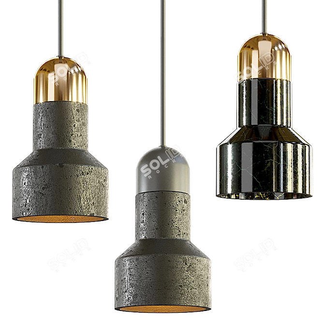 Jazz Stone Pendant Lamp: Elegant Illumination for Modern Interiors 3D model image 1