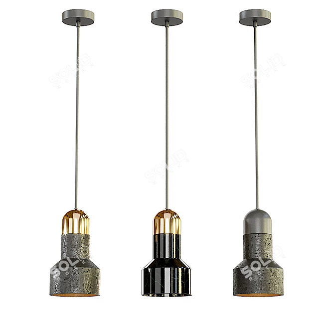Jazz Stone Pendant Lamp: Elegant Illumination for Modern Interiors 3D model image 2