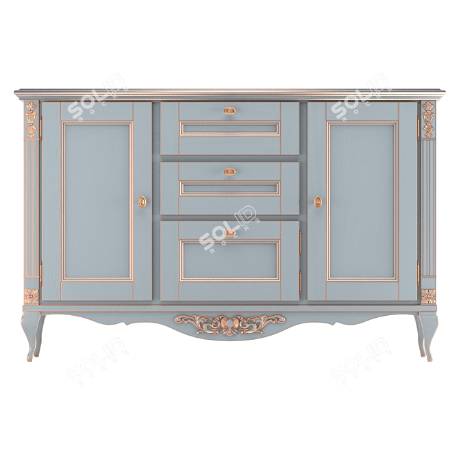 Timber Naples Mocha Buffet 3D model image 2