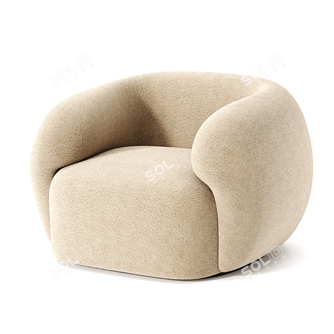 Elegant Coral Armchair by Paolo Castelli 3D model image 1