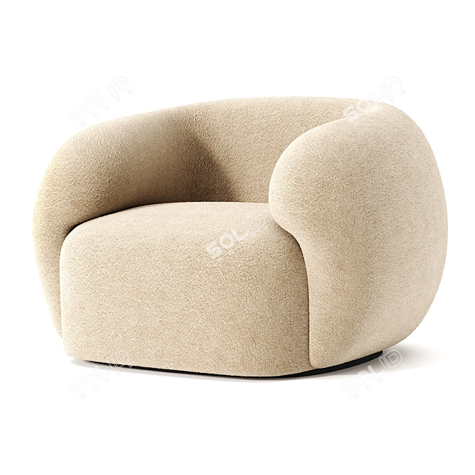 Elegant Coral Armchair by Paolo Castelli 3D model image 2