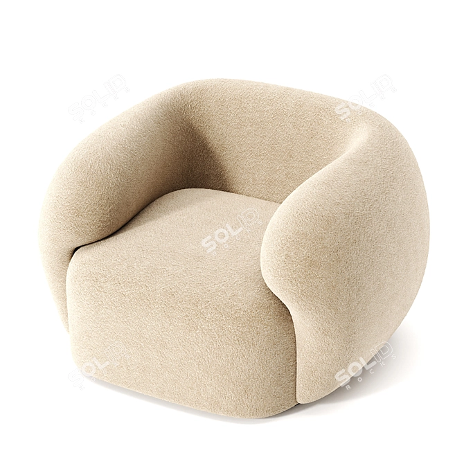 Elegant Coral Armchair by Paolo Castelli 3D model image 3