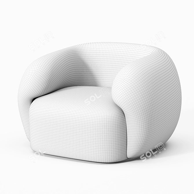 Elegant Coral Armchair by Paolo Castelli 3D model image 5