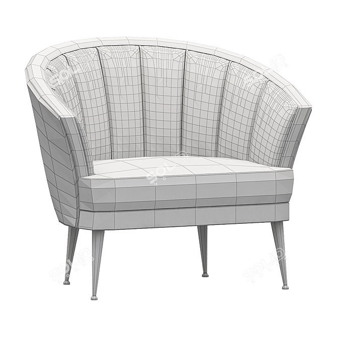 Lux Velvet Armchair: Maya 3D model image 2