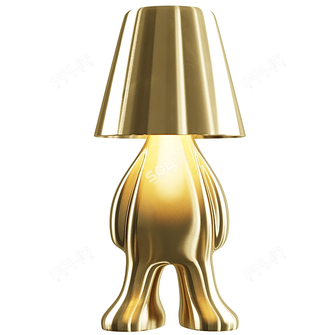 Golden Brothers Table Lamp: Elegant Illumination 3D model image 1