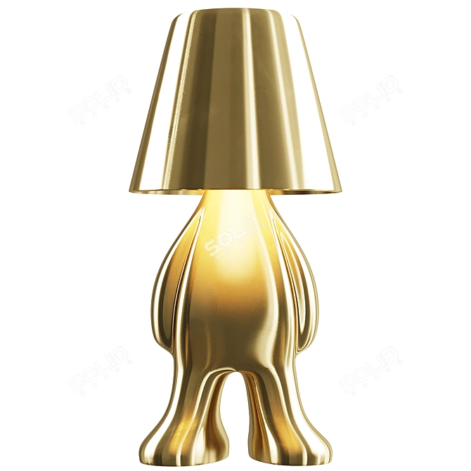 Golden Brothers Table Lamp: Elegant Illumination 3D model image 4