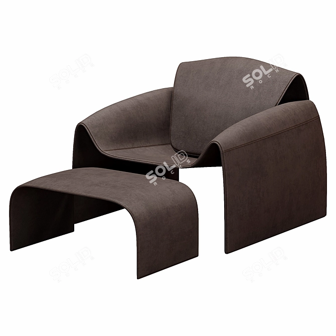 Modern Poliform Le Club Lounge Chair 3D model image 4