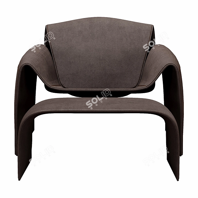 Modern Poliform Le Club Lounge Chair 3D model image 5