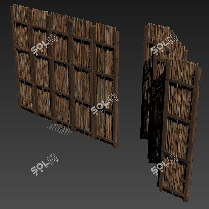 Sleek Decorative Branch Screen 3D model image 6