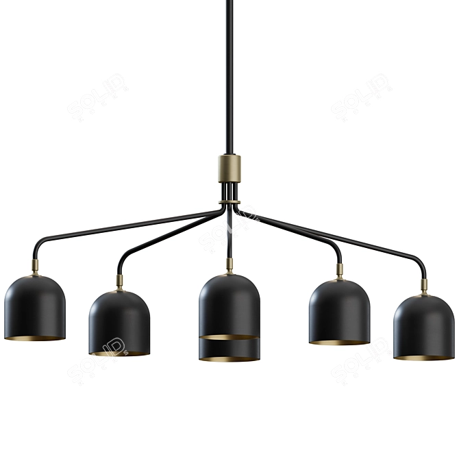 Luxury Howard Chandelier: Gunmetal/Bone China 3D model image 1