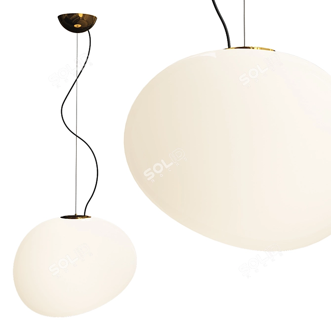 Modern White Gregg Pendant Light 3D model image 1