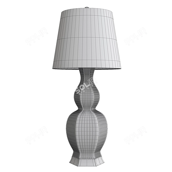 Elegant Bungalow Delft Table Lamp 3D model image 2