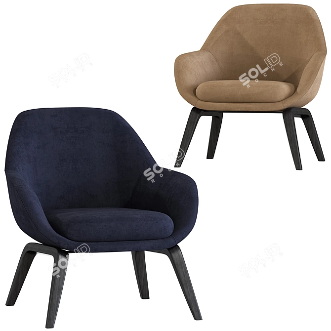 Modern Aisha Armchairs: Sleek & Stylish 3D model image 2