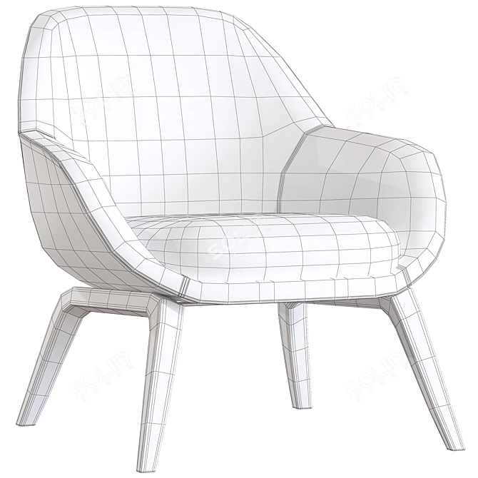 Modern Aisha Armchairs: Sleek & Stylish 3D model image 6