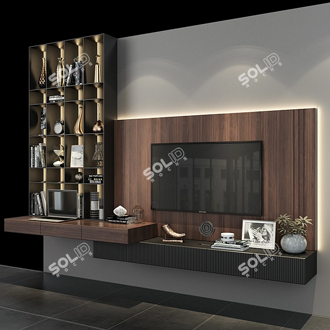 Sleek TV Wall Set 263 3D model image 3