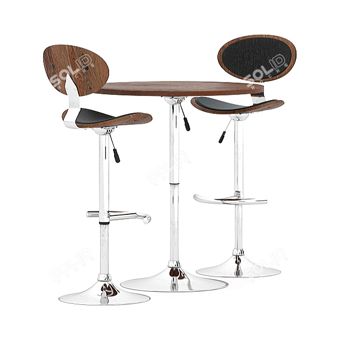 Versatile Adjustable Table & Stool Set 3D model image 2