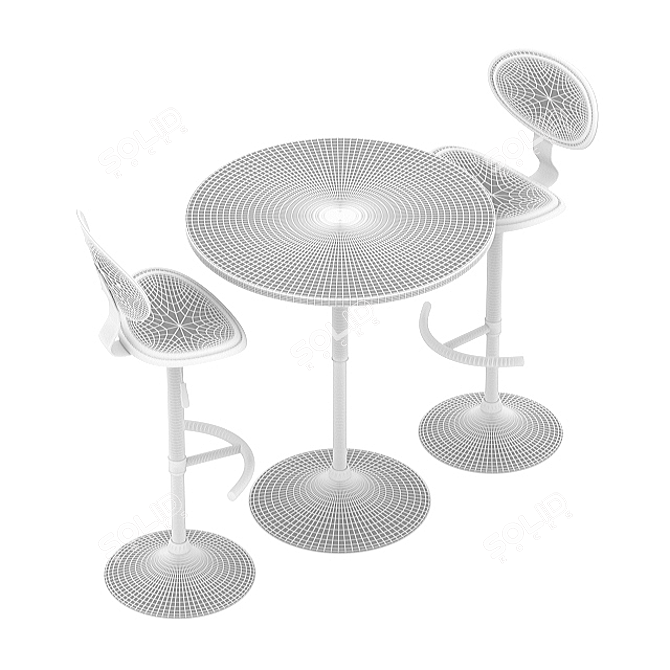 Versatile Adjustable Table & Stool Set 3D model image 4