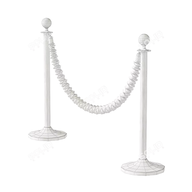 Elegant Stanchion Post Set 3D model image 2