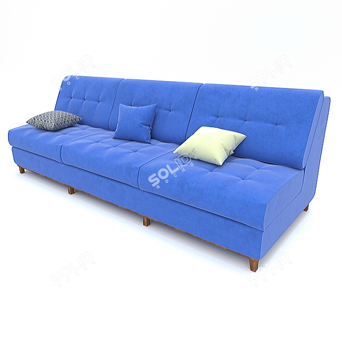 Velvet Blue Sofa 002 3D model image 2