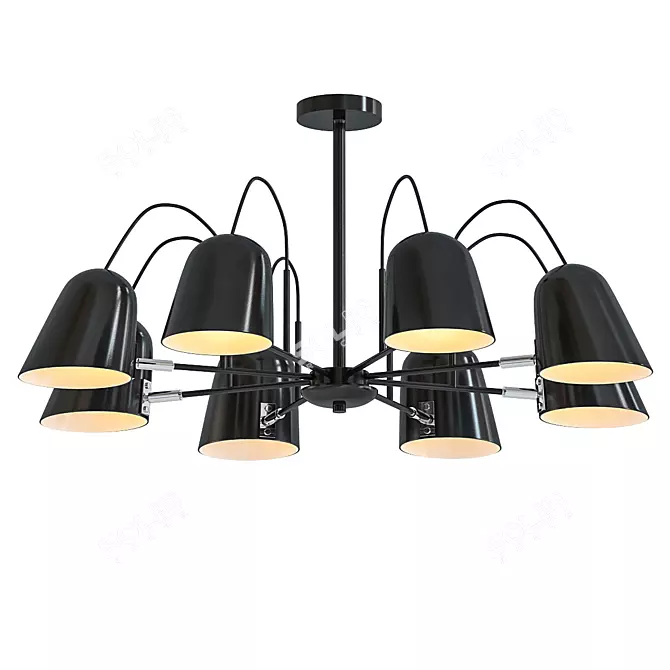 Scandinavian Style Adjustable Pendant Light 3D model image 1