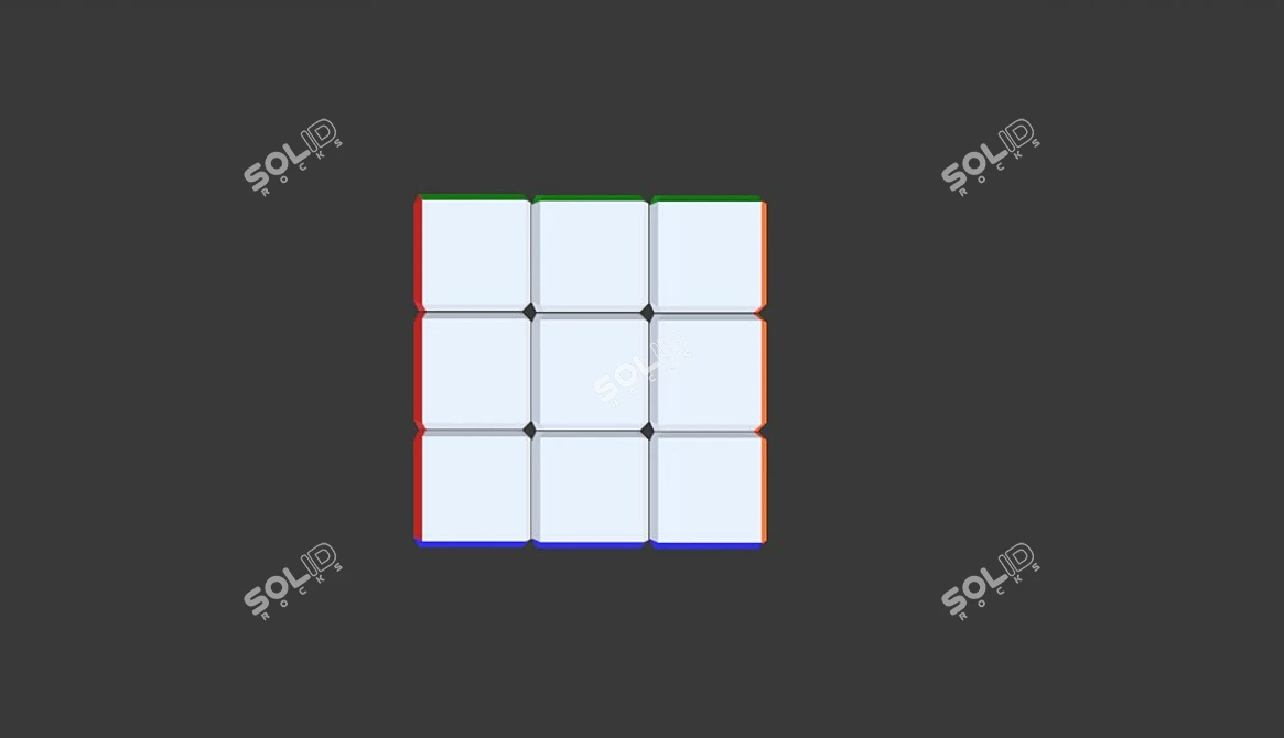 3D Low Poly Rubik's Cube Model 3D model image 3