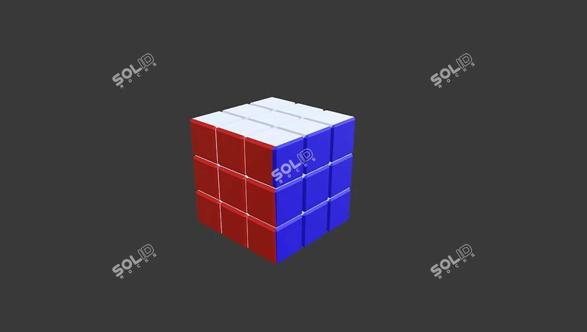 3D Low Poly Rubik's Cube Model 3D model image 5