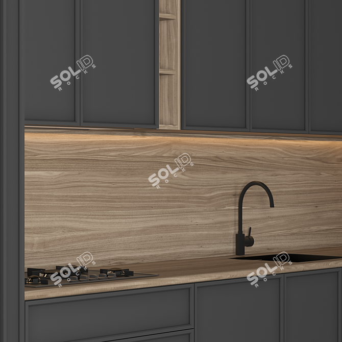 Sleek 2015 Kitchen Design 3D model image 3