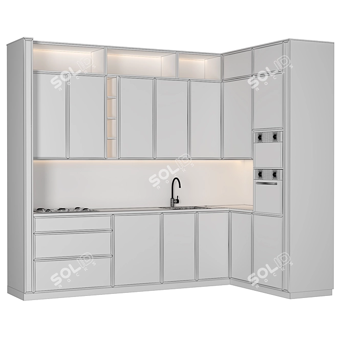 Sleek 2015 Kitchen Design 3D model image 4