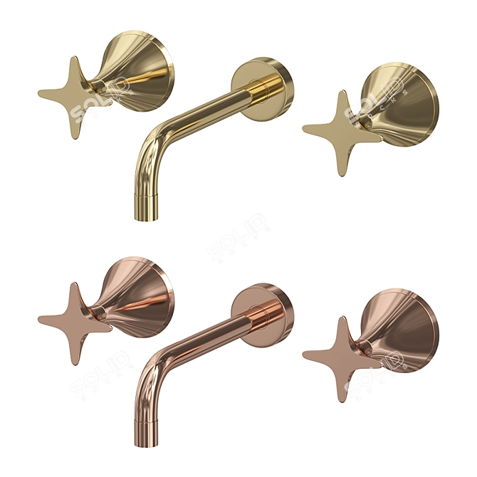 Stella 130 Concealed Basin Mixer 3D model image 3