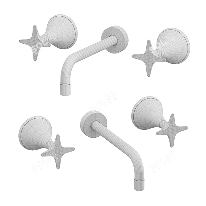 Stella 130 Concealed Basin Mixer 3D model image 4