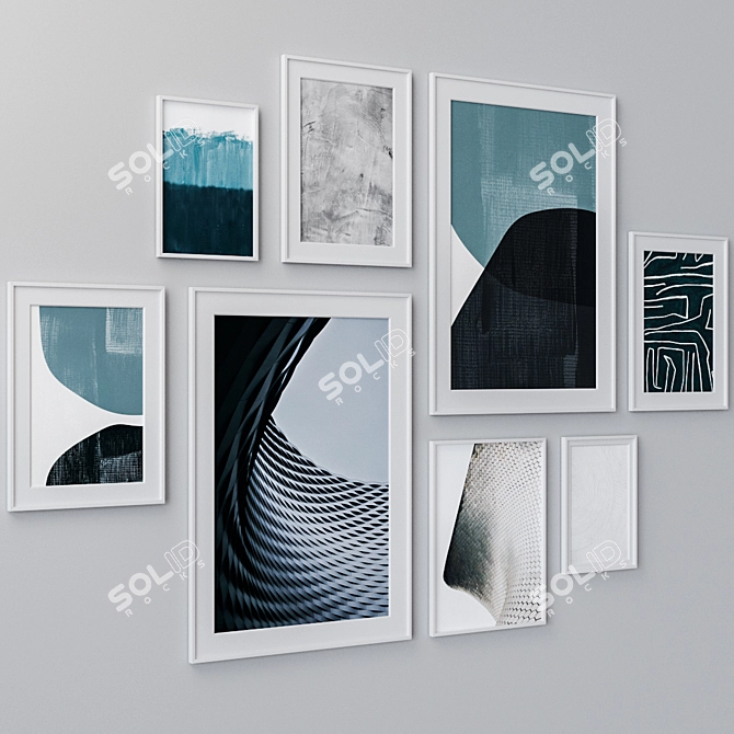 Elegant Set of Versatile Wall Paintings 3D model image 2