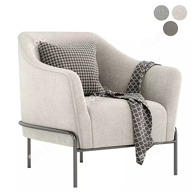 CALVIN Armchair: Sleek, Stylish, and Exceptionally Comfortable 3D model image 1