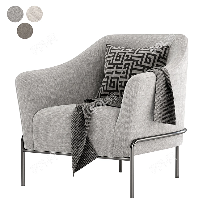 CALVIN Armchair: Sleek, Stylish, and Exceptionally Comfortable 3D model image 2