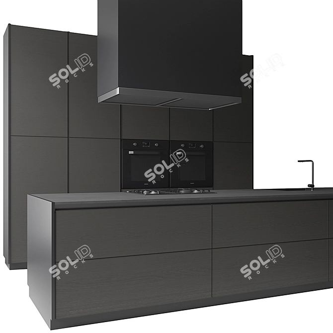 Modern Kitchen Twelve: Stylish, Functional Design 3D model image 2