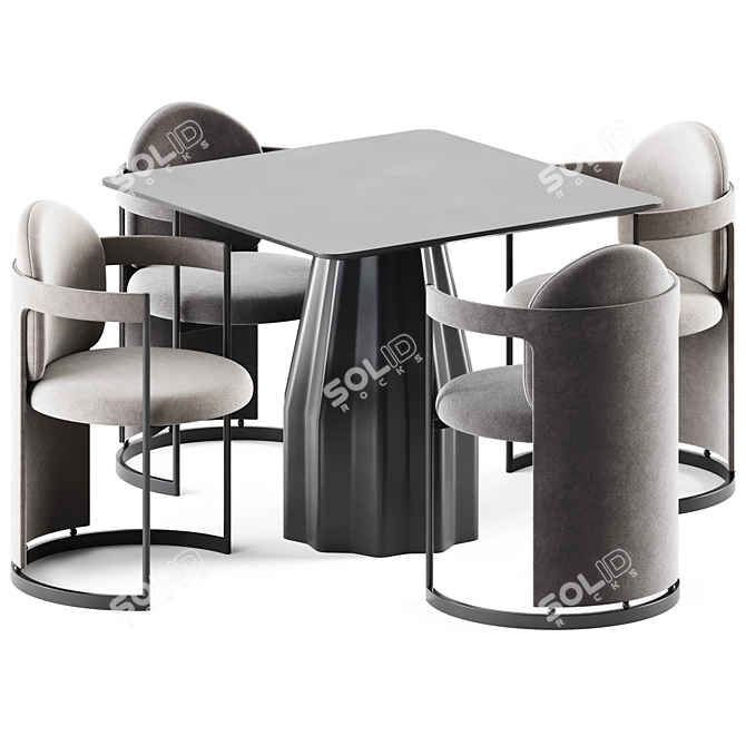 Stylish Burin Table & Orma Chair 3D model image 1