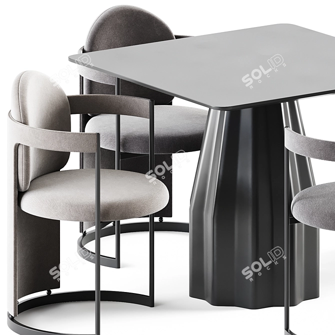 Stylish Burin Table & Orma Chair 3D model image 2