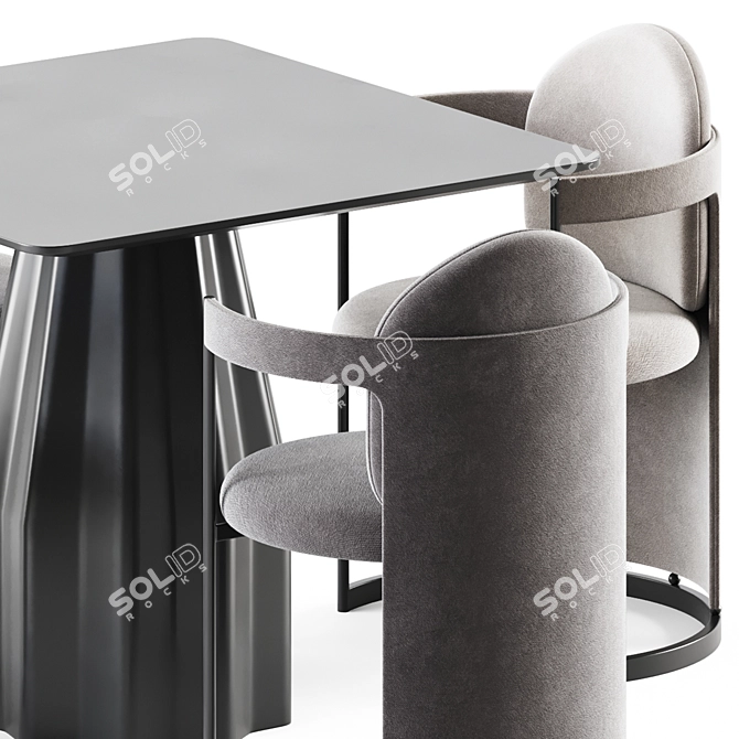 Stylish Burin Table & Orma Chair 3D model image 3