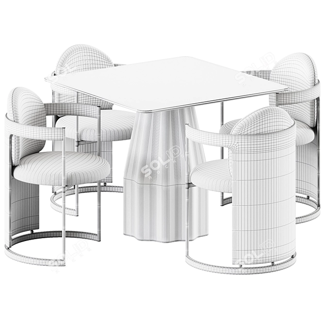 Stylish Burin Table & Orma Chair 3D model image 4