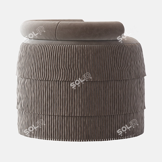 Contemporary Velvet Fringes Stool 3D model image 5