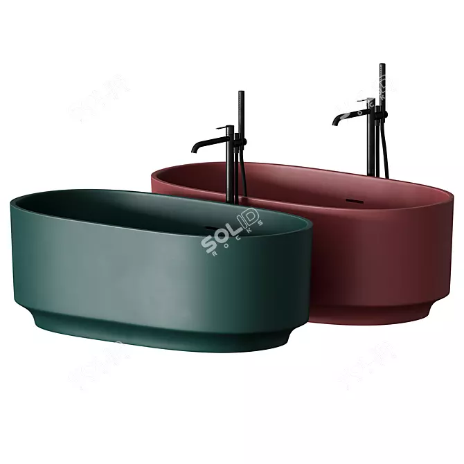 Elegant Arc Bathtub: Neoclassical Inspiration 3D model image 1