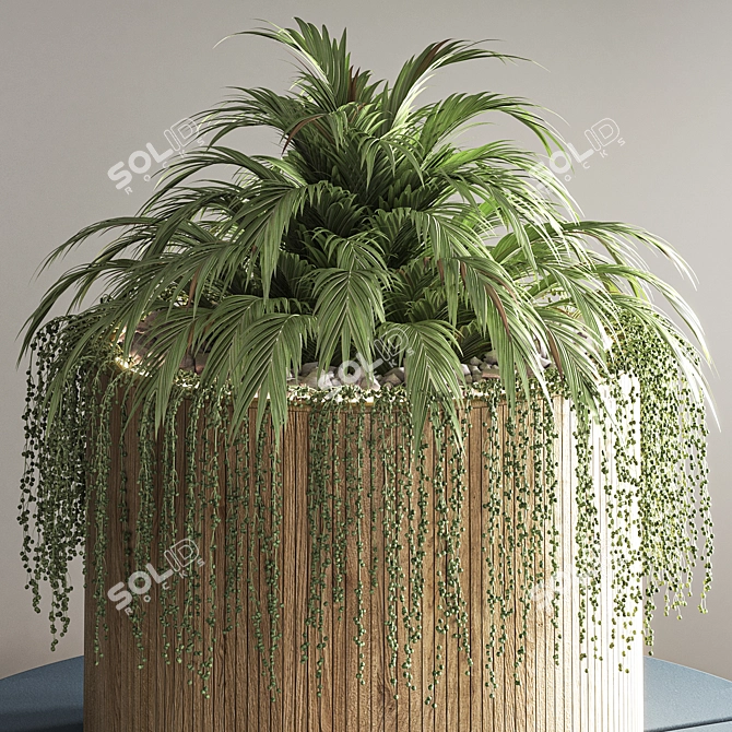 Elegant Seat with Indoor Plants 3D model image 3