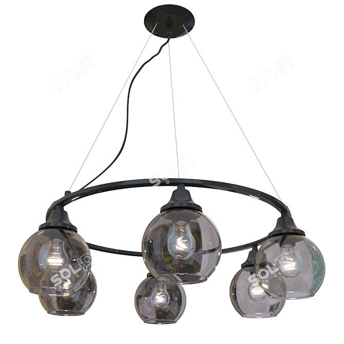 Vitaluce V4481-1/6S: Stylish Ceiling Chandelier 3D model image 1