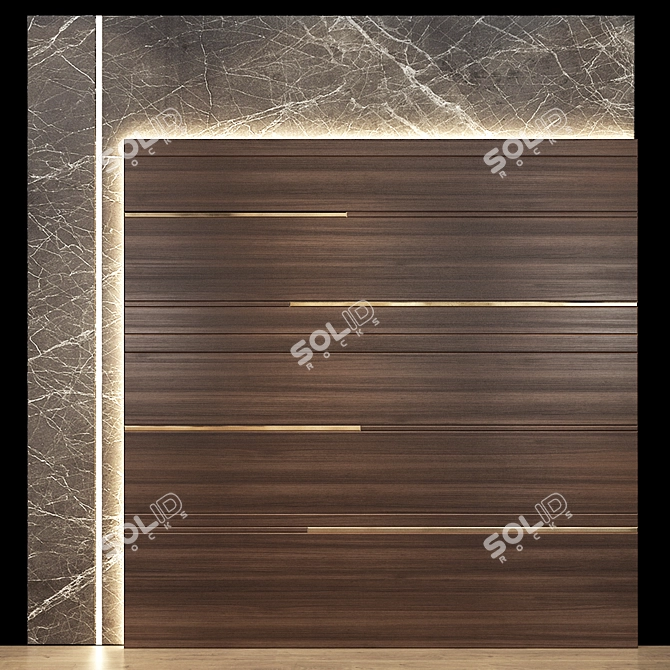 Modern Panel 69: Stylish Wall Décor 3D model image 1