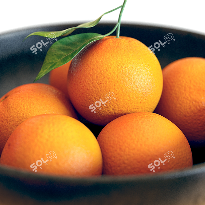 Citrus Groove Bowl Set: Oranges & Mandarins 3D model image 6