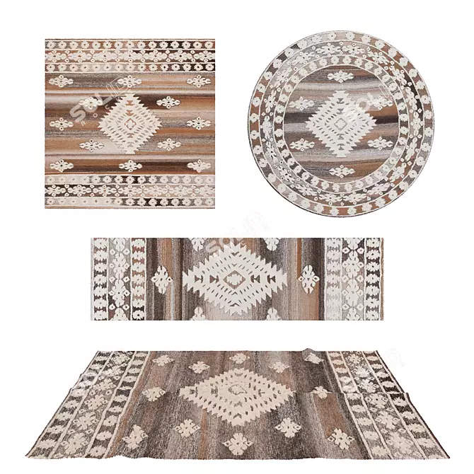 Versatile Rug Set: 8 Designs 3D model image 1