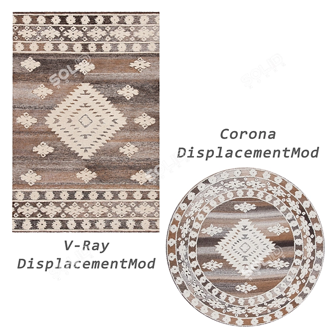 Versatile Rug Set: 8 Designs 3D model image 2