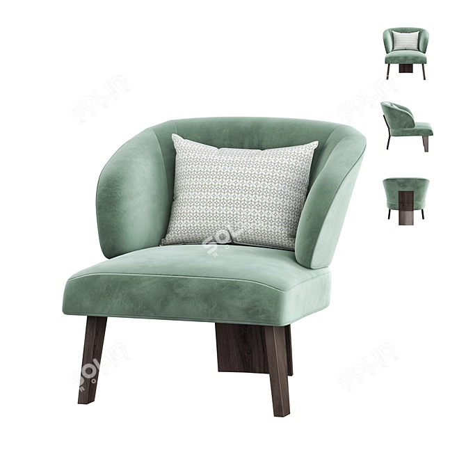 Minotti Large Armchair - Stylish & Comfortable 3D model image 2