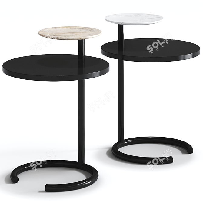 Sleek Acute Side Table 3D model image 2